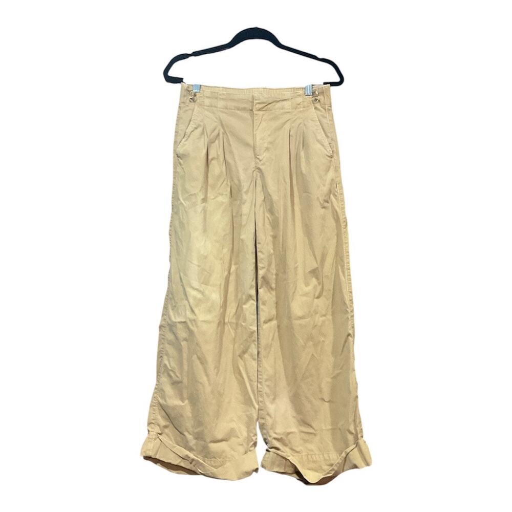 American Eagle Wide Leg Trouser Women 2 Short Tan